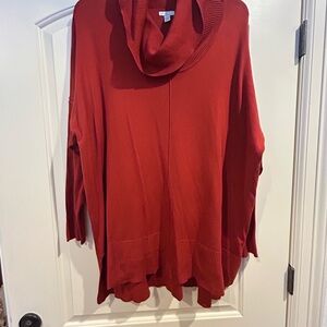 Cato Cozy Cowl Neck Sweater in Brick Red